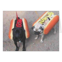 Hot dogs greeting cards