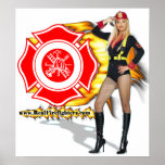 Hot Fire Chick Firefighter Poster posters