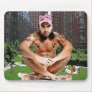 Hot Guy In The City Park Oil Painting Mouse Pad