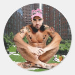 Hot Guy In The City Park Oil Painting Sticker