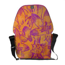 Hot Hibiscus Tangerine Floral Courier Bags