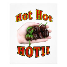 Hot Hot HOT Chocolate Habanero Peppers in Hand Custom Announcements
