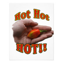 Hot Hot HOT Single Habanero Pepper in Hand Personalized Invitations