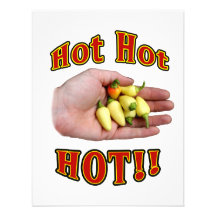 Hot Hot HOT White Habanero Peppers in Hand Personalized Invite