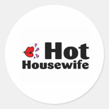 Hot Housewife Round Stickers