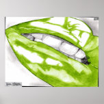 Hot Lips Green Canvas Print