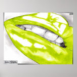 Hot Lips Lime Canvas Print