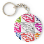 Hot Lips Pop Art keychain