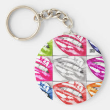 Hot Lips Pop Art keychain