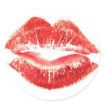 Hot Lips Round Sticker