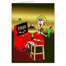 hot mama lucky 7's slot machine martini note cards
