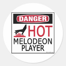 Hot Melodeon Player Round Stickers