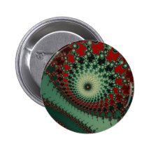 Hot Peppery Spicy Fractal - green and red Pins