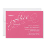 Hot Pink 18th Birthday Party Invitations