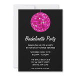 Hot Pink and Black Disco Ball Bachelorette Party Personalized Invite