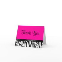 Hot Pink and Black Zebra Thank You