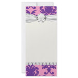 hot pink and deep purple pretty damask pattern rack cards