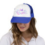 Hot Pink and Turquoise Flower and Leaves Hat