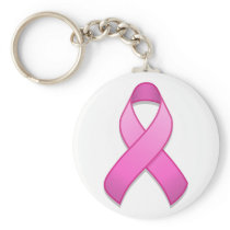 Hot Pink Awareness Ribbon Keychain