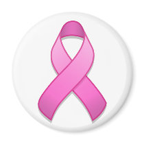 Hot Pink Awareness Ribbon Magnet