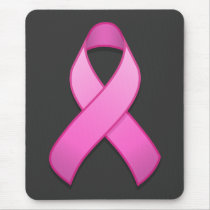 Hot Pink Awareness Ribbon Mousepad