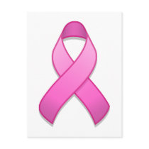 Hot Pink Awareness Ribbon Postcard