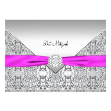Hot Pink Bat Mitzvah Invite