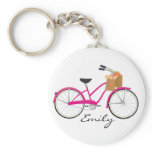 Hot PInk Bicycle with Oranges keychains