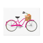 Hot PInk Bicycle with Oranges postcards