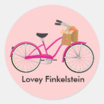 Hot PInk Bicycle with Oranges Stickers