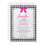 Hot Pink & Black White Houndstooth Sweet 16 Custom Invitations