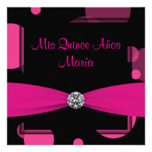 Hot Pink Bubbles Quinceanera 15th Birthday Personalized Invitations