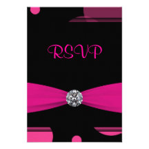 Hot Pink Bubbles Quinceanera 15th Birthday RSVP Personalised Announcements