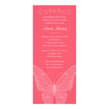 Hot Pink Butterfly Quinceanera Invitations