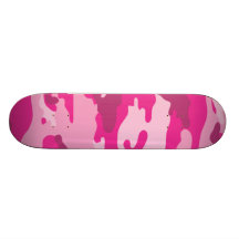 Hot Pink Camouflage Skateboard
