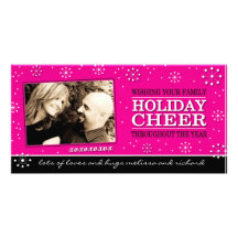Hot Pink Christmas Photo Card