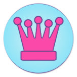 Hot Pink Crown Sticker
