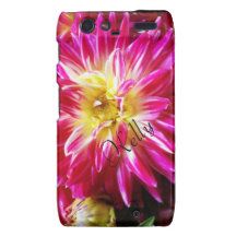 hot pink dahlia Droid RAZR case