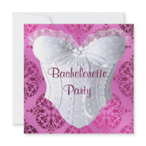 Hot Pink Damask Corset Bachelorette Party