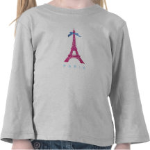 Hot Pink Eiffel Tower in faux glitter Tee Shirts