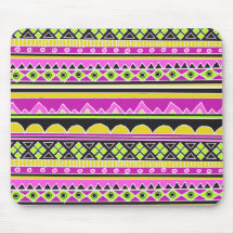 Hot Pink ethnic pattern Mousepad