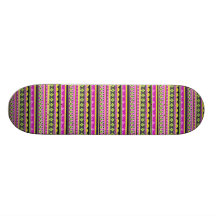 Hot Pink ethnic pattern Skateboard Decks