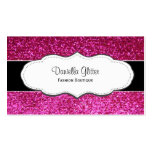 Hot Pink Faux Glitter Business Cards