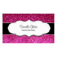Hot Pink Faux Glitter Business Cards