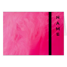 Hot Pink Feather Boa Note Catds Greeting Card