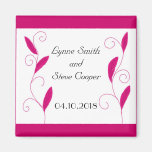Hot Pink Feathers Save the Date Refrigerator Magnets