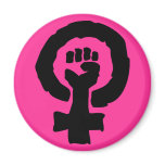 Hot Pink Female symbol solidarity hand magnets
