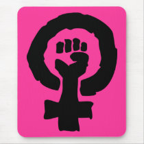 Hot Pink Female symbol solidarity hand