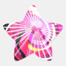 Hot Pink Ferris Wheel Star Sticker