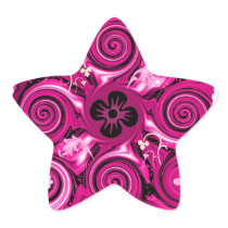 Hot Pink Floralia Star Star Stickers
